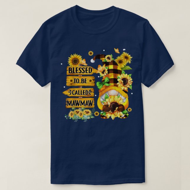 T-shirt Béni D'Être Appelé Mawmaw Fall Gnome Sunflowers  (Design devant)