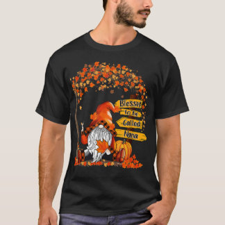 T-shirt Béni D'Être Appelé Nana Gnome Automne Merci