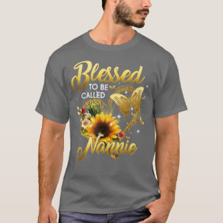 T-shirt Béni D'Être Appelé Nannie Grandma Tournesol Moth