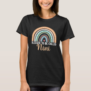 T-shirt Béni d'être appelé Nini Rainbow Mother's Day Nin