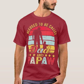 T-shirt Béni D'Être Appelé Papa Et Papaw Jour Vintage