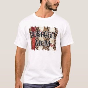 T-shirt Béni Empreinte de léopard Baseball Mère Femme Femm