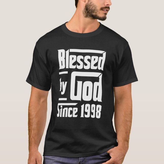 T-shirt Béni par Dieu depuis 1998 24e anniversaire Christi (Devant)