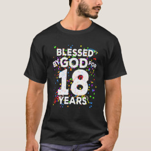T-shirt Béni Par Dieu Pendant 18 Ans Joyeux 18E Anniversai