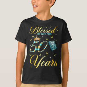T-shirt Béni par Dieu pendant 50 ans chrétien 50ème annive