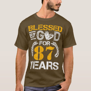 T-shirt Béni Par Dieu Pendant 87 Ans Joyeux 87ème Annivers