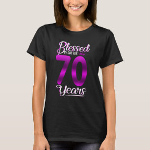 T-shirt Béni par Dieu pour 70 ans 70e anniversaire Cr