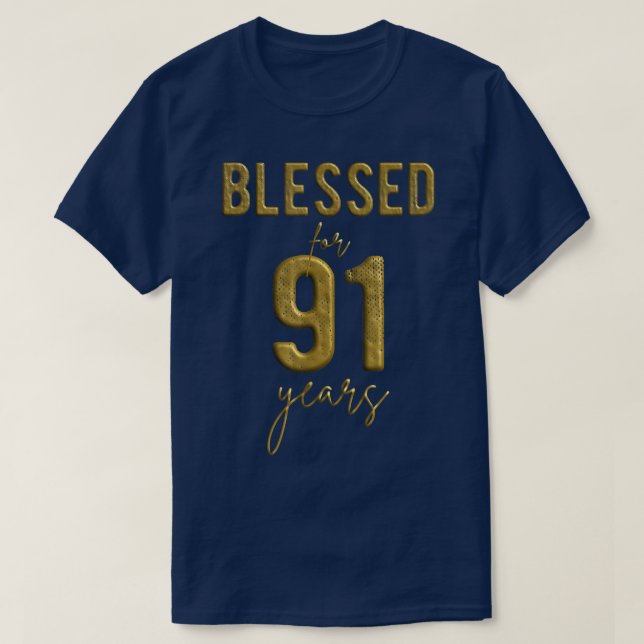T-shirt Béni Pour 91 Ans 91ème Anniversaire Noël W (Design devant)
