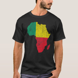 T-shirt Bénin Drapeau Afrique Continent Silhouette Cadeau 