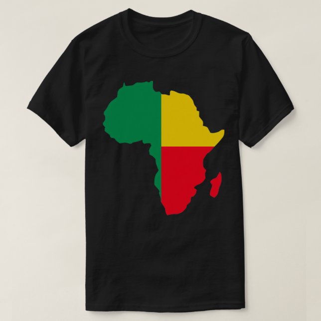 T-shirt Bénin Drapeau coupé à l'intérieur de l'Afrique Car (Design devant)