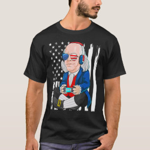 T-shirt Benjamin Ben Franklin Gamer 4 juillet Américain K