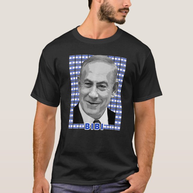 T-shirt Benjamin Netanyahu Premier ministre Portrait Drape (Devant)