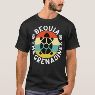 T-shirt Bequia Les Grenadines Coucher de soleil rétro avec