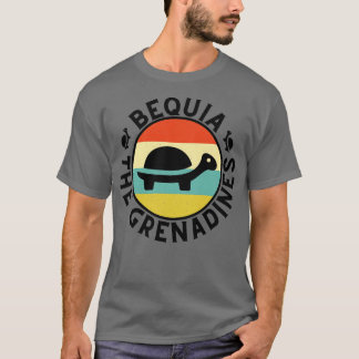 T-shirt Bequia Les Grenadines Retro Sunset avec Turtle 8