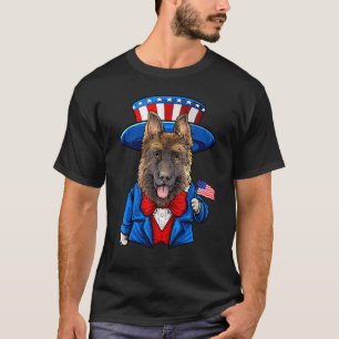 T-shirt Berger allemand 4 juillet Chien américain