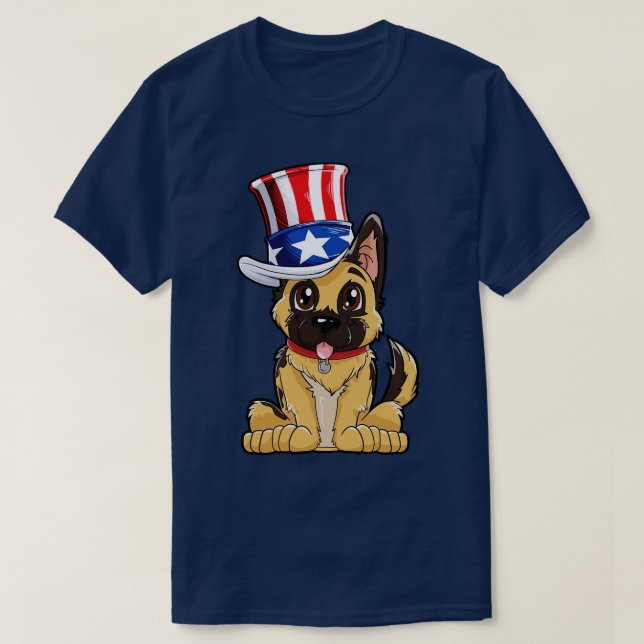 T-shirt Berger allemand Casquette américain Drapeau T 4 ju (Design devant)