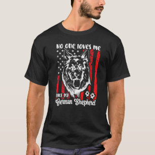 T-shirt Berger Allemand Chien au Drapeau Américain Personn