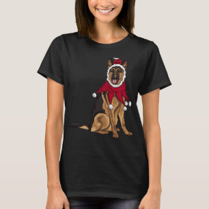 T-shirt Berger allemand Chien de Noël Père Noël Noël