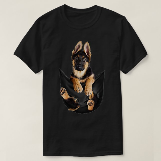 T-shirt Berger Allemand Dans Pocket Drôle Drôle Dons Amour (Design devant)
