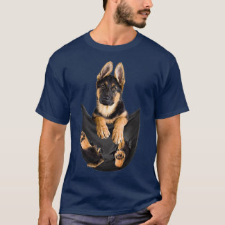 T-shirt Berger Allemand Dans Pocket Drôle Drôle Dons Amour