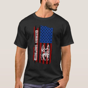 T-shirt Berger Allemand Drapeau Américain Chien de Protect