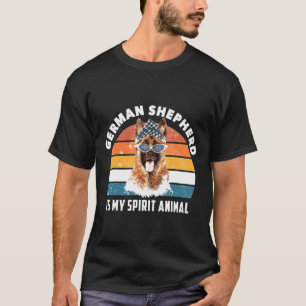 T-shirt Berger Allemand Est Mon Esprit Animal Retro Chien 