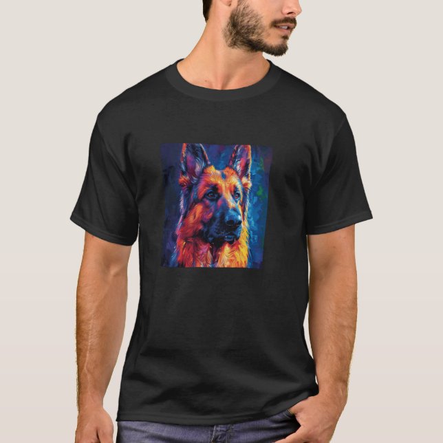 T-shirt Berger Allemand Graphique Coloré 1 (Devant)