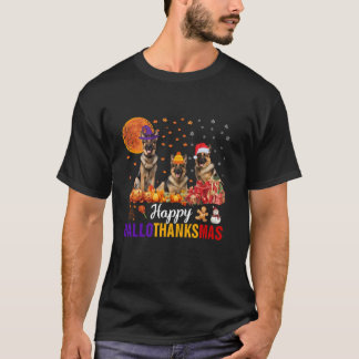 T-shirt berger allemand Hallothanksmas Halloween Thanksgiv