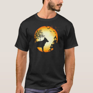 T-shirt Berger allemand Halloween Chien effrayant Silhouet