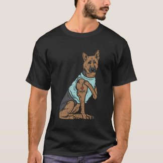 T-shirt berger allemand I Love Maman Tattoo K9 Amoureux de