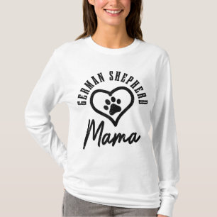 T-shirt Berger allemand Mama Heart Dog Paw German Shepherd
