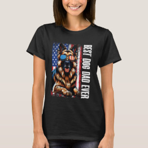 T-shirt Berger Allemand Meilleur Chien Papa Jamais Drapeau