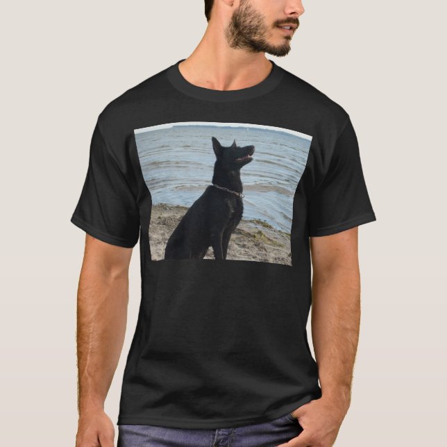 T-shirt Berger allemand noir de laque (Devant)