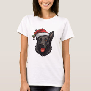 T-shirt berger allemand noir de Noël