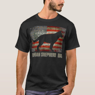 T-shirt Berger allemand papa drapeau américain Vintage Pat