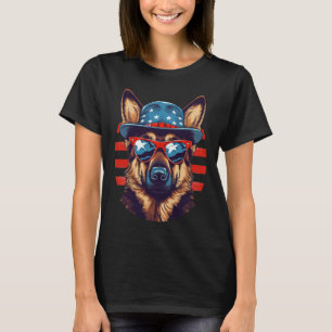 T-shirt Berger Allemand Patriotique Chien Américain Quatri