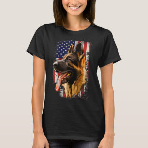 T-shirt Berger Allemand Patriotique Drapeau Américain Chie