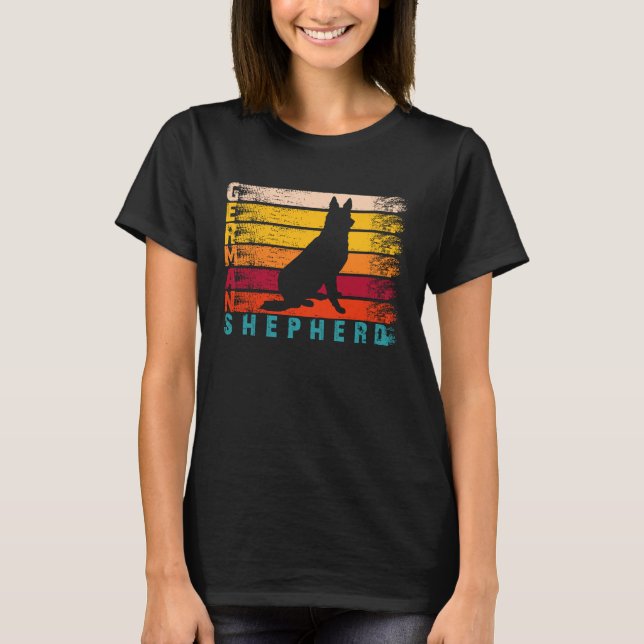T-shirt Berger allemand retro en silhouette dévêtu (Devant)