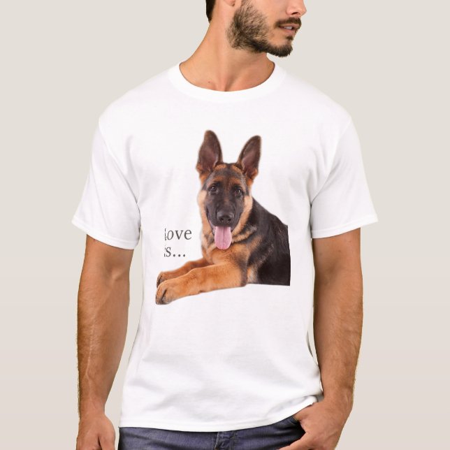 T-shirt Berger allemand Shepard Chien Maman Papa Aimer Ani (Devant)