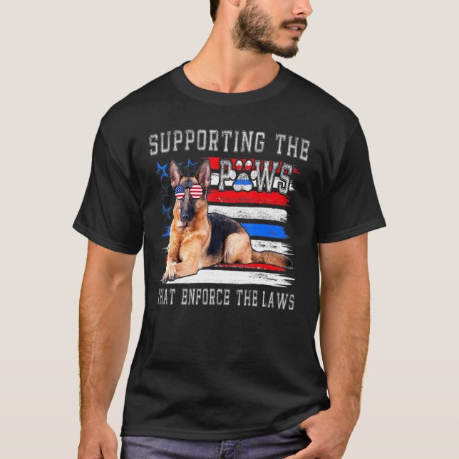 T-shirt Berger Allemand Soutenant Les Pches Qui S'Applique (Devant)