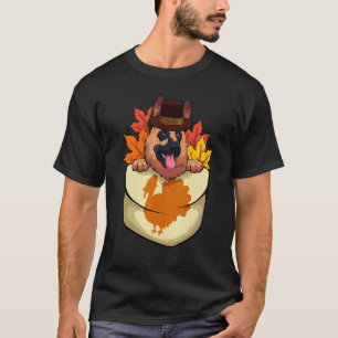 T-shirt Berger Allemand Sur Pochette Jour De Thanksgiving