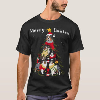 T-shirt Berger australien Aussie sapin de Noël Chien de No