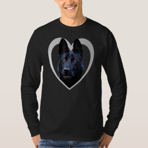 T-shirt Berger noir allemand - Schäferhund Herz