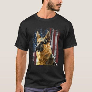 T-shirt Berger patriotique allemand Drapeau américain Don 