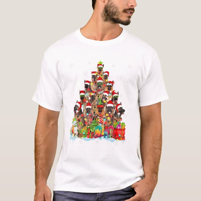 T-shirt Berger Père Noël sapin de Noël (Devant)
