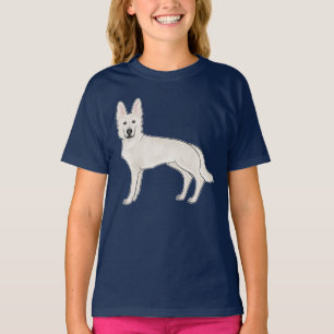 T-shirt Berger suisse blanc berger allemand chien de dessi