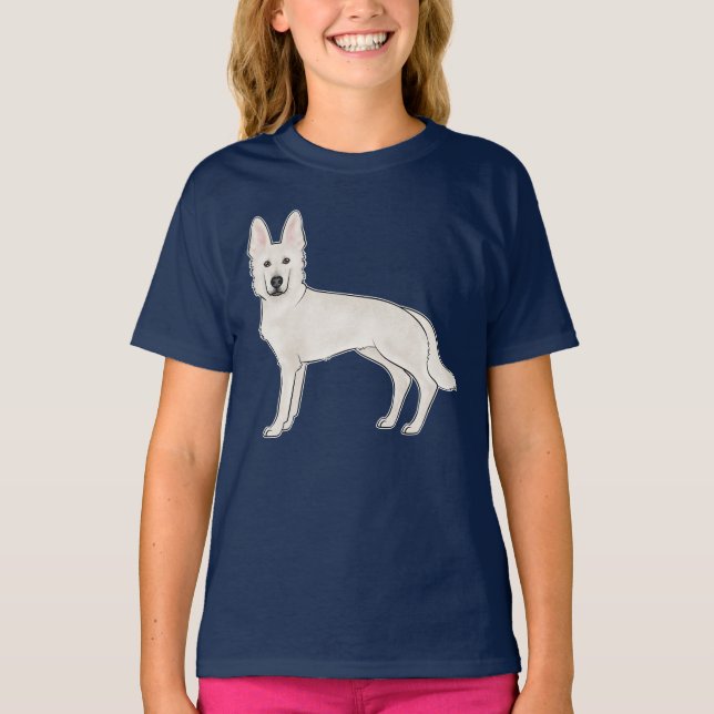 T-shirt Berger suisse blanc berger allemand chien de dessi (Devant)