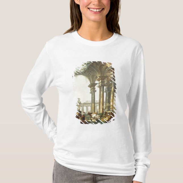 T-shirt Bergers avec des animaux dans un paysage classique (Devant)
