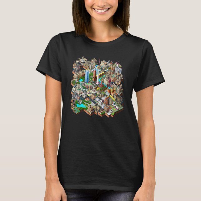 T-shirt Berlin 90s Retro Video Game City Building Map Game (Devant)