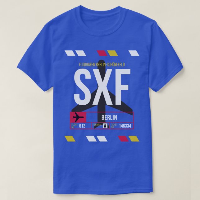 T-shirt Berlin SXF Airport Code Bagages Balise 1 (Design devant)